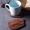 Heat-Resistant Cat-Shaped Wooden Coaster Set, Handmade Cute Kitty Drink Mats for Kitchen Table, Home Decor Heatproof Trivet