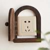 1PC Solid Wood Switch Protective Cover Wall Mounted Home Socket Decorative Frame Electric Shock Proof Cover Button Frame