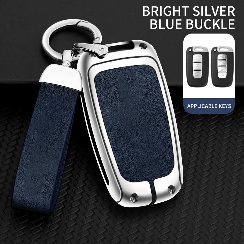 Zinc Alloy Leather Car Key Case For Hyundai Solaris Hb20 I30 Veloster Sr Ix35 Elantra Accent For Kia Sportage K5 Rio Sportage K2