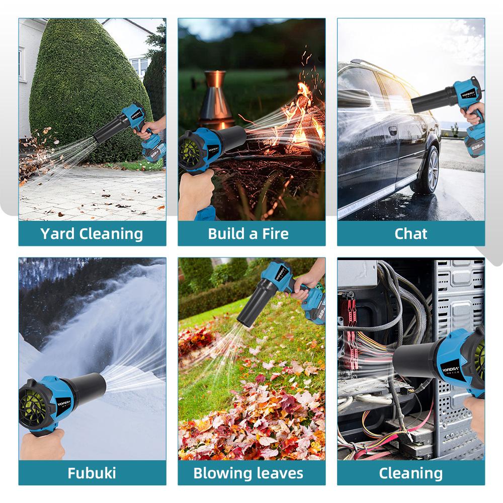 Yofidra 350M/S Brushless Electric Turbo Fan Blower 3000W Cordless Jet Snow Leaf Dust Air Blowing Tool for Makita 18V Battery