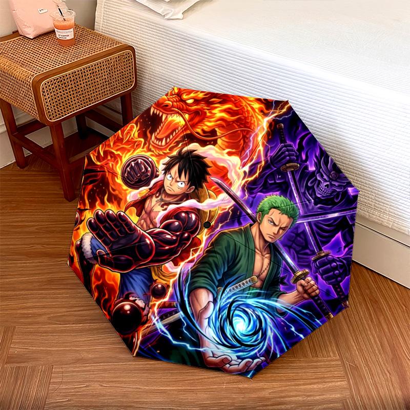 

1PC Automatic Folding Umbrella One Piece Luffy Pattern 8 Ribs Portable Foldable Travel Umbrella Christmas Birthday Gift разноцветный