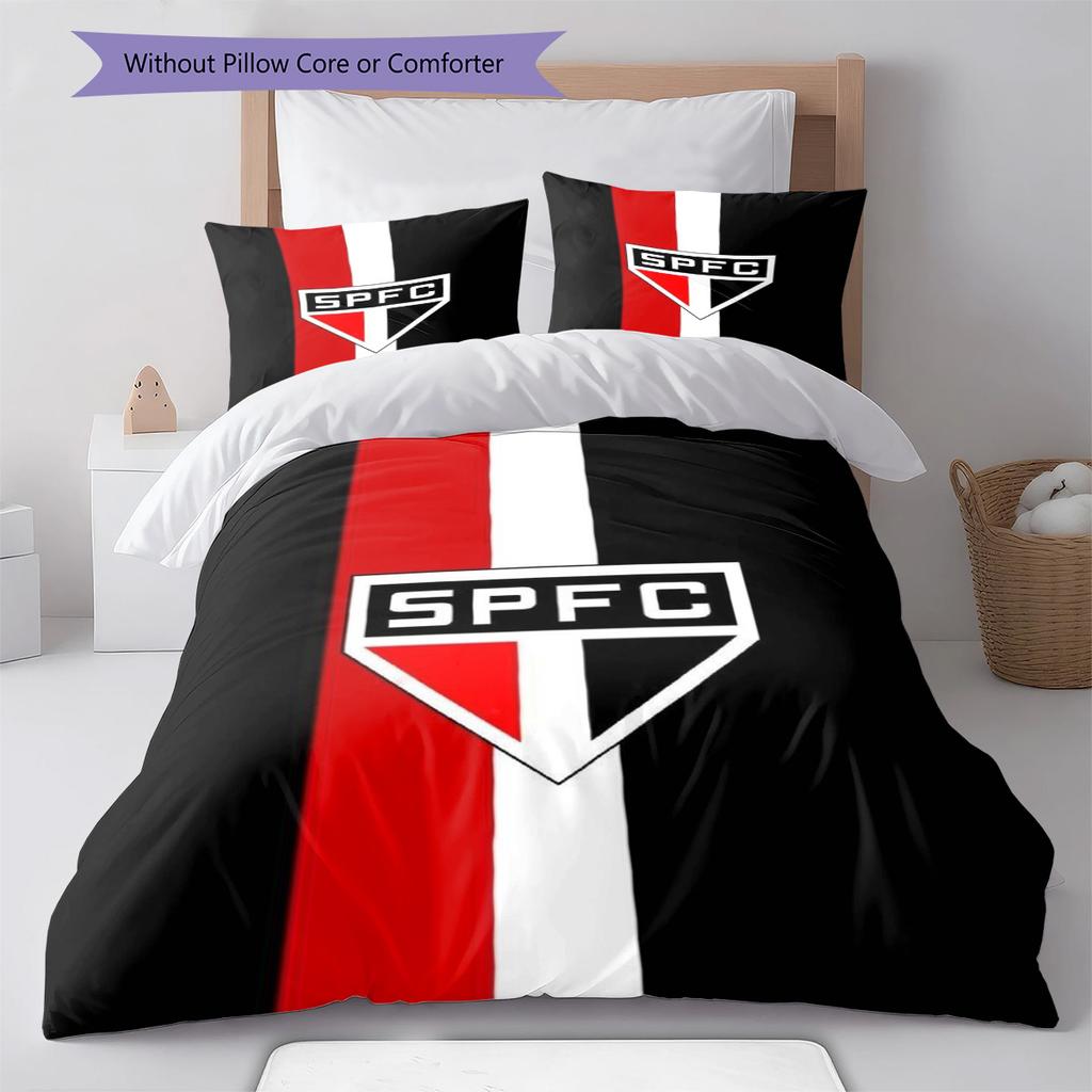 São Paulo Pattern Bedding Set Quilt Cover Pillowcase Home Decor Gift (1 * duvet cover + 2 * pillowcase, without core)