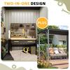YODOLLA 14x4FT Metal Shed & Garden Storage Shed, Hardtop Pergola Gazebo
