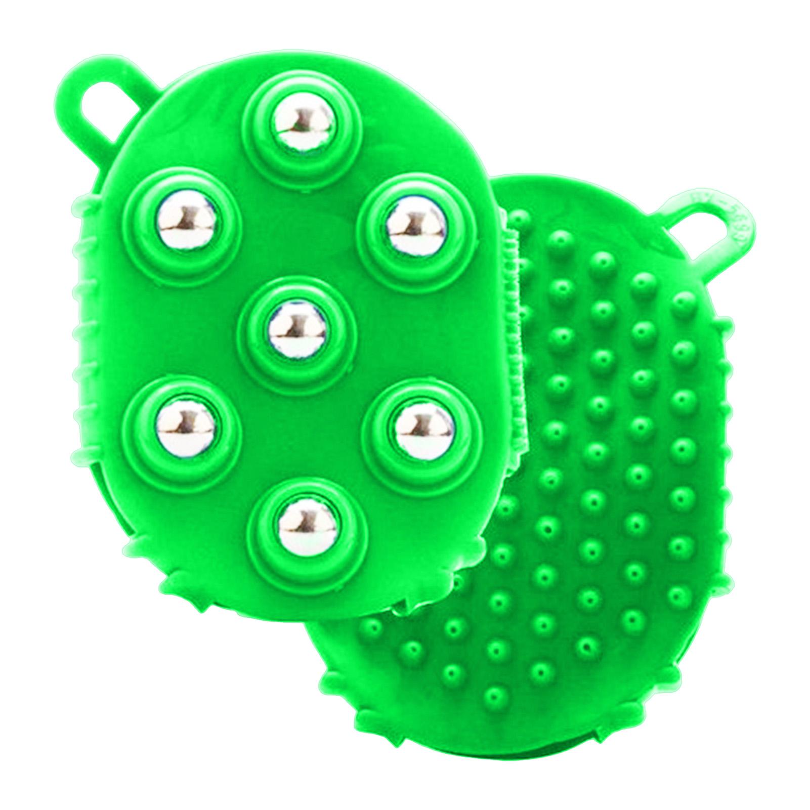 

Перчатки-щетка для лимфодренажа, двусторонняя, портативная, массажная щетка для скребка тела для живота, рук, ног и бедер зелёный