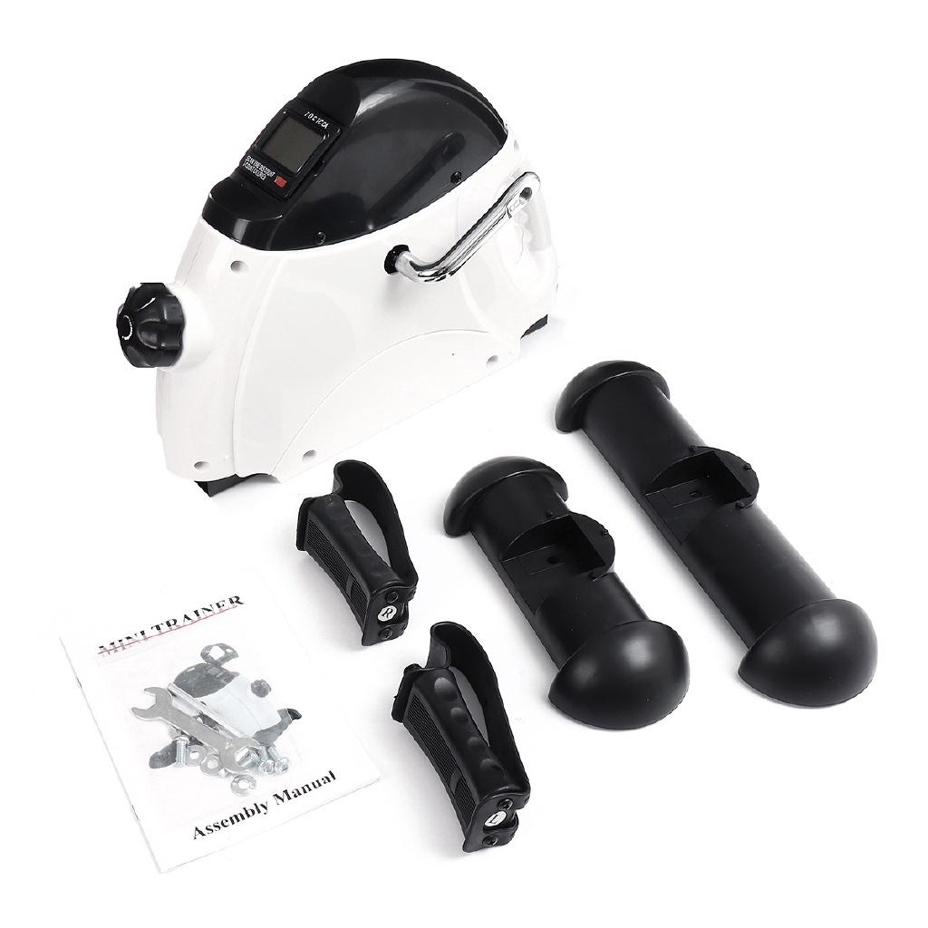 Bike Exercise Indoor Trainer Exerciser Cycling Fitness Mini Pedal Arms Legs White ABS PVC Home Exerciser LED Display Fitness Pedal