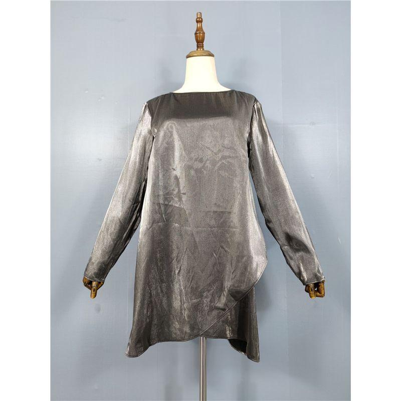 

Women s Summer New Arrival Fashion Elegant Metal Dress Glossy Dark Gray X L