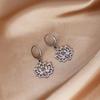 Kinitial Yoga Lotus Pendant Earrings for Women Fashion Stainless Steel Choker Buddhism Water Lily Jewelry Chain Earring Gift