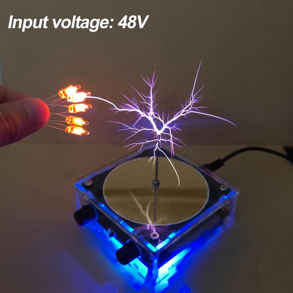 For Tesla Coil Speaker Bluetooth Music Wireless Transmission Voltage Pulse Electric Arc Generator Touchable Artificial Spark