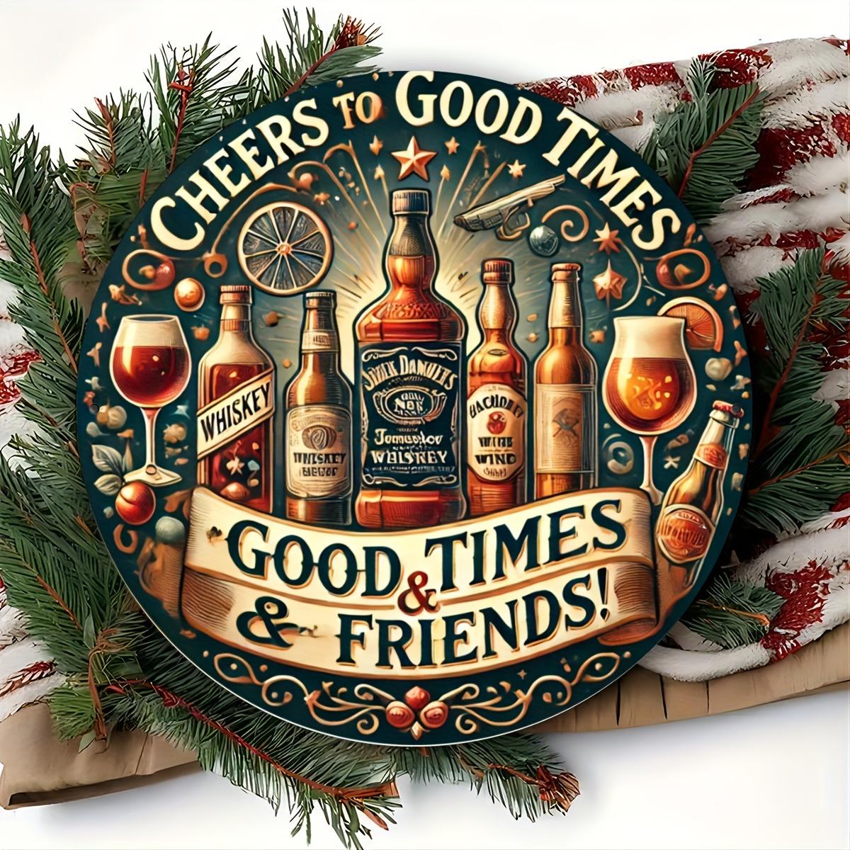 

Винтажная круглая деревянная табличка Cheers & Good Friends размером 8x8 дюймов — настенное искусство в стиле ретро для баров, кафе, домов и открытых террас — состаренный вид 1pc