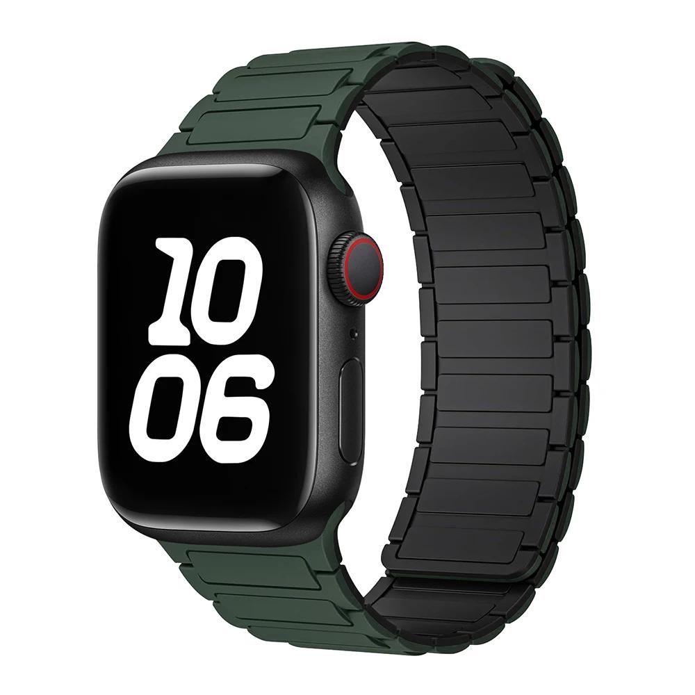 Magnetic Loop For Watch Bands 44mm 40mm 49mm 45mm 41mm 38mm Silicone Bracelet iWatch Series11 10 9 8 7 6 Se Ultra 3 Strap