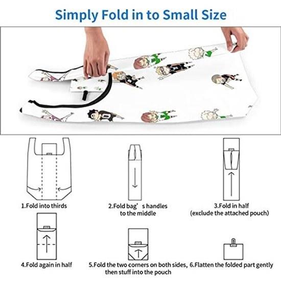 HTSW Eco Bag Stylish Haikyuu Foldable Tote Compact Cute Large Capacity Durable Waterproof