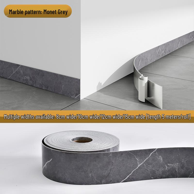 10cm X 5m Self-Adhesive Wall Sticker Roll: Tile Skirting Board & Corner Decoration