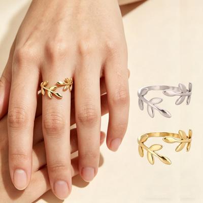 Thumb Ring Vine Shape Adjustable Opening Design Finger Ring Titanium Steel Finger Band Versatile Jewelry Gift