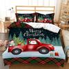 Christmas Duvet Cover Cartoon Merry Chirstmas Double Christmas Element Theme Celebrate Christmas for Friend Holiday Gifts Queen