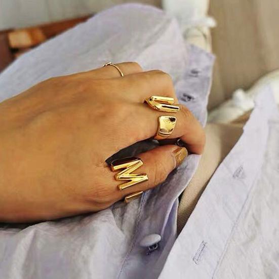 Kobiety 26 liter pierścionek z alfabetem otwarcie imprezy regulowany prezent na biżuterię