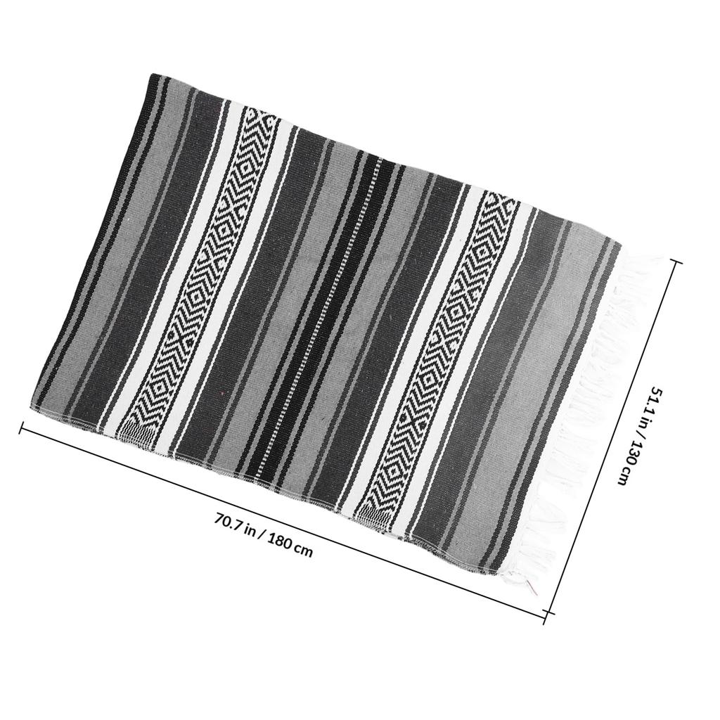 Mexican Blanket 130X180Cm Thick Soft Polyester Cotton Blend Vibrant Woven Sofa Bed Car Decor Yoga Mat Gift