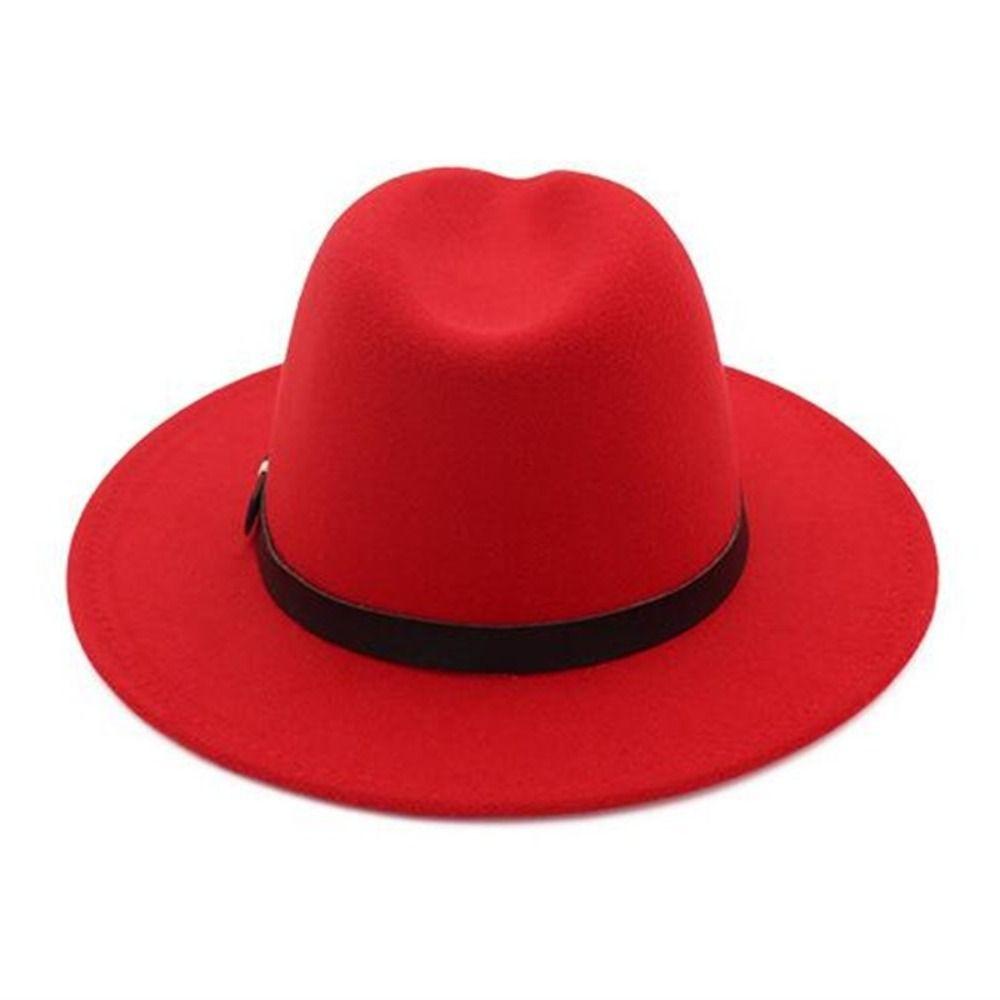 Formal Occasion British Fedora Hat Solid Color Woolen Hats Winter Felt Hats  Autumn and Winter