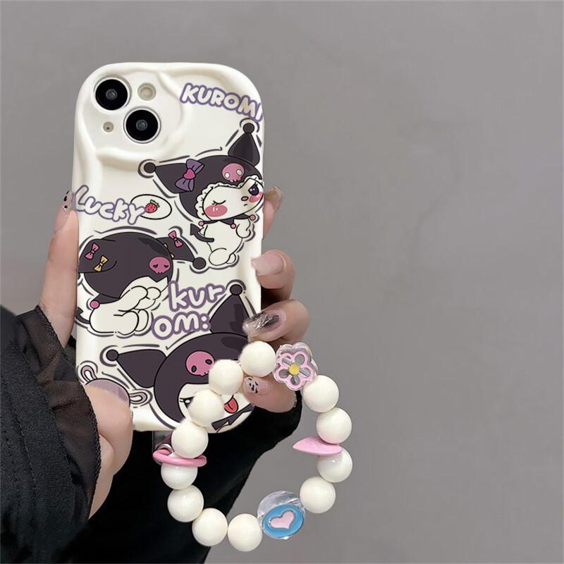 Hello Kitty Kuromi Phone Holder Chain Case For Xiaomi Redmi Note 15 5G 15C 15 14C 13C Note 14 13 12 Pro Plus 5G Pochacco Casing