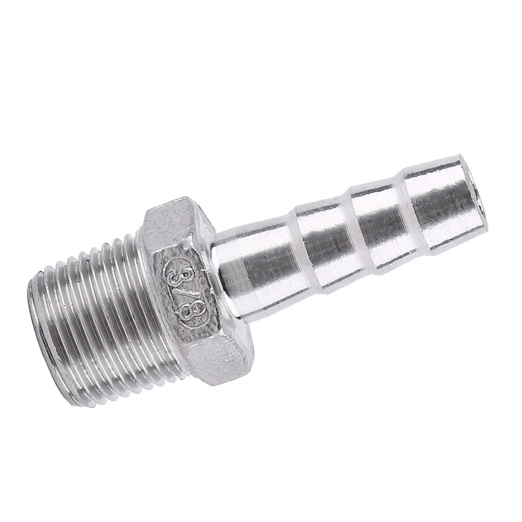 Stainless Steel Male Thread Pipe Fitting Barb Hose Tail Connector (34"x15mm)