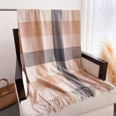 NEW Luxury Cashmere Women Plaid Scarf Winter Warm Shawl and Wrap Bandana Pashmina Long Tassel Female Foulard Thick Blanket