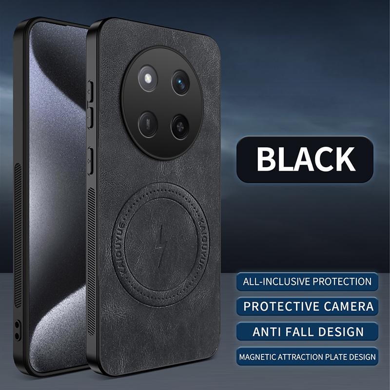Leather Texture Wireless Charging Magnetic Case For Honor X9C HonorX9C 5G ShockProof Phone Cover