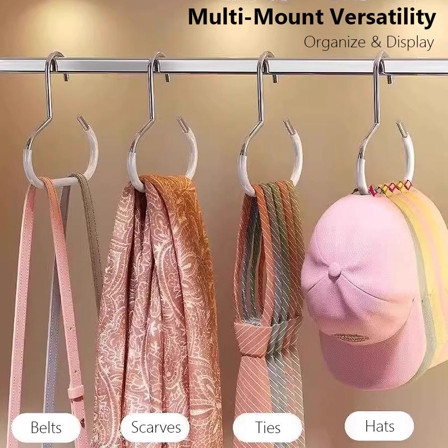 Hat Hanger Organizer for Closet, Heavy Duty Cap Hook Rack for Hats Caps, Ties Scarves & Bags, Ideal for Storage Accessories