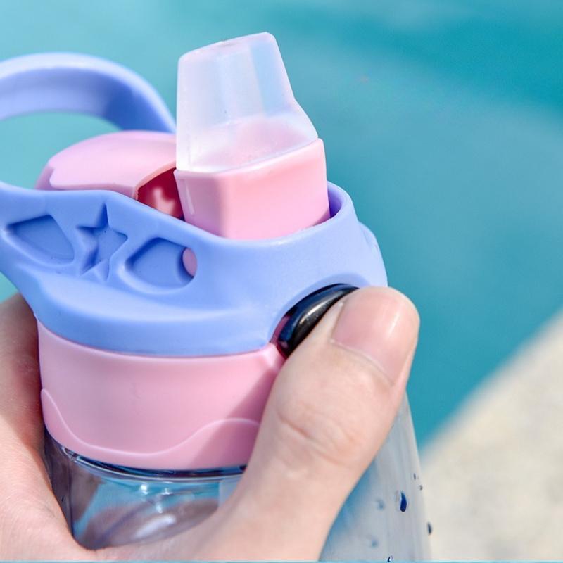 Borraccia per Bambini da 500ml con Cannuccia Senza BPA Bambini Bere Tazza Sana per Scuola Grande Capacità Estate Sport Tazze di Plastica da Uomo e Donna