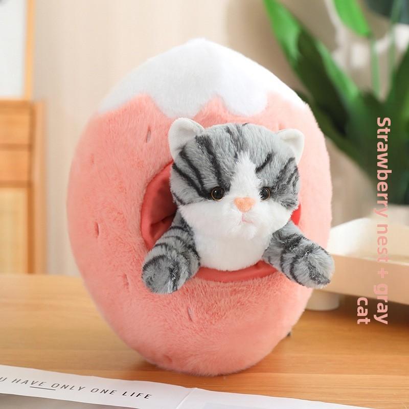 Creative Cat Plush Toy With Detachable Fruit Pillow For Kids And Collectors