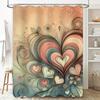Whimsical Heart Art Shower Curtain For Bathroom Decoration
