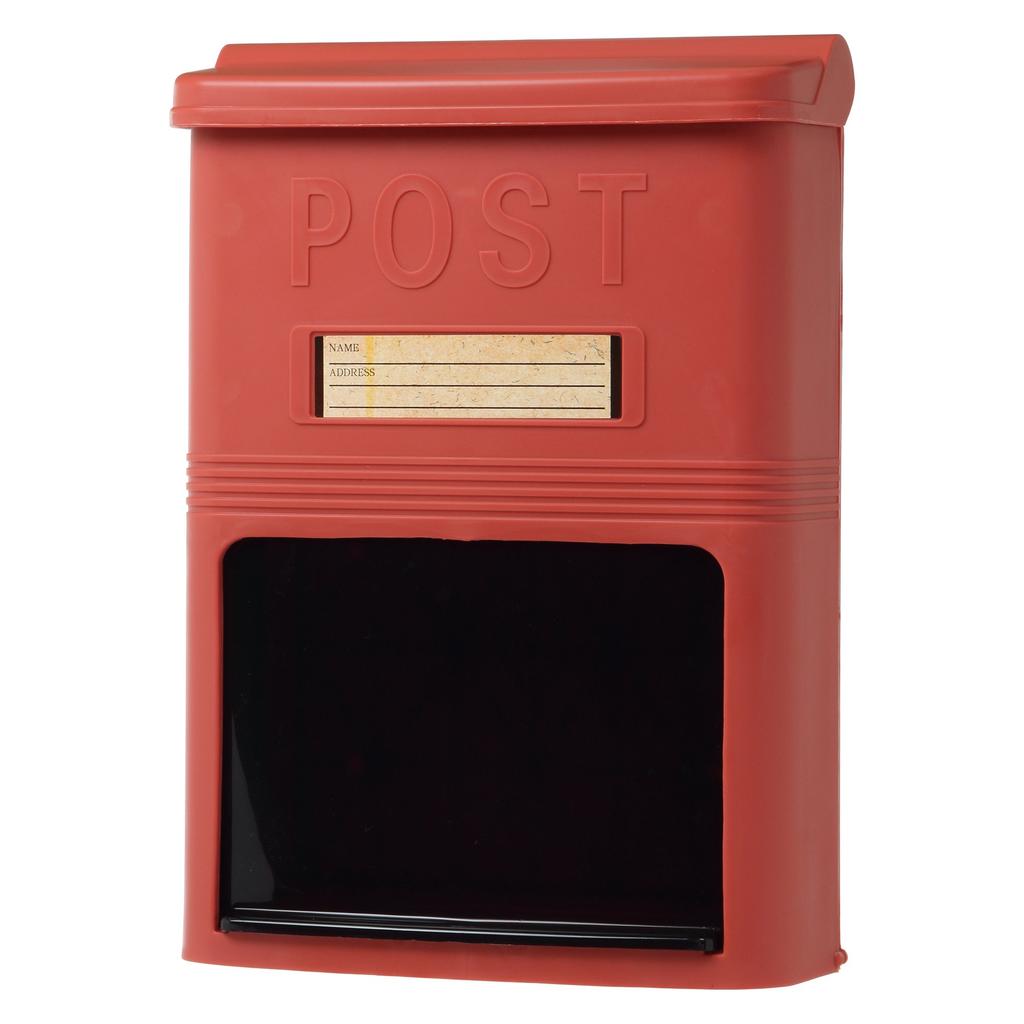 IRIS OHYAMA Fits A4 with Access Made of W X 12mm D X Red PH-380N Wall-Mounted Mailbox, Slim, Size, Window, Rain-Resistant Plastic, 27.5mm 38.3mm H,