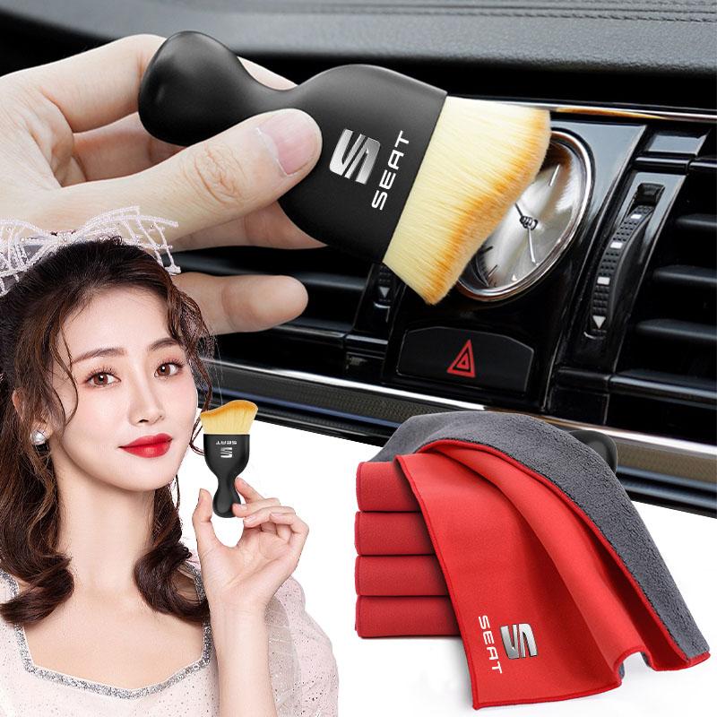 Car Interior Cleaning Soft Brush Car Wash Towel Microfiber Cleaning Rag Cloth for Seat 6J Toledo Exeo Cordoba FR MK3 Leon 1 2 3 Ateca Ibiza