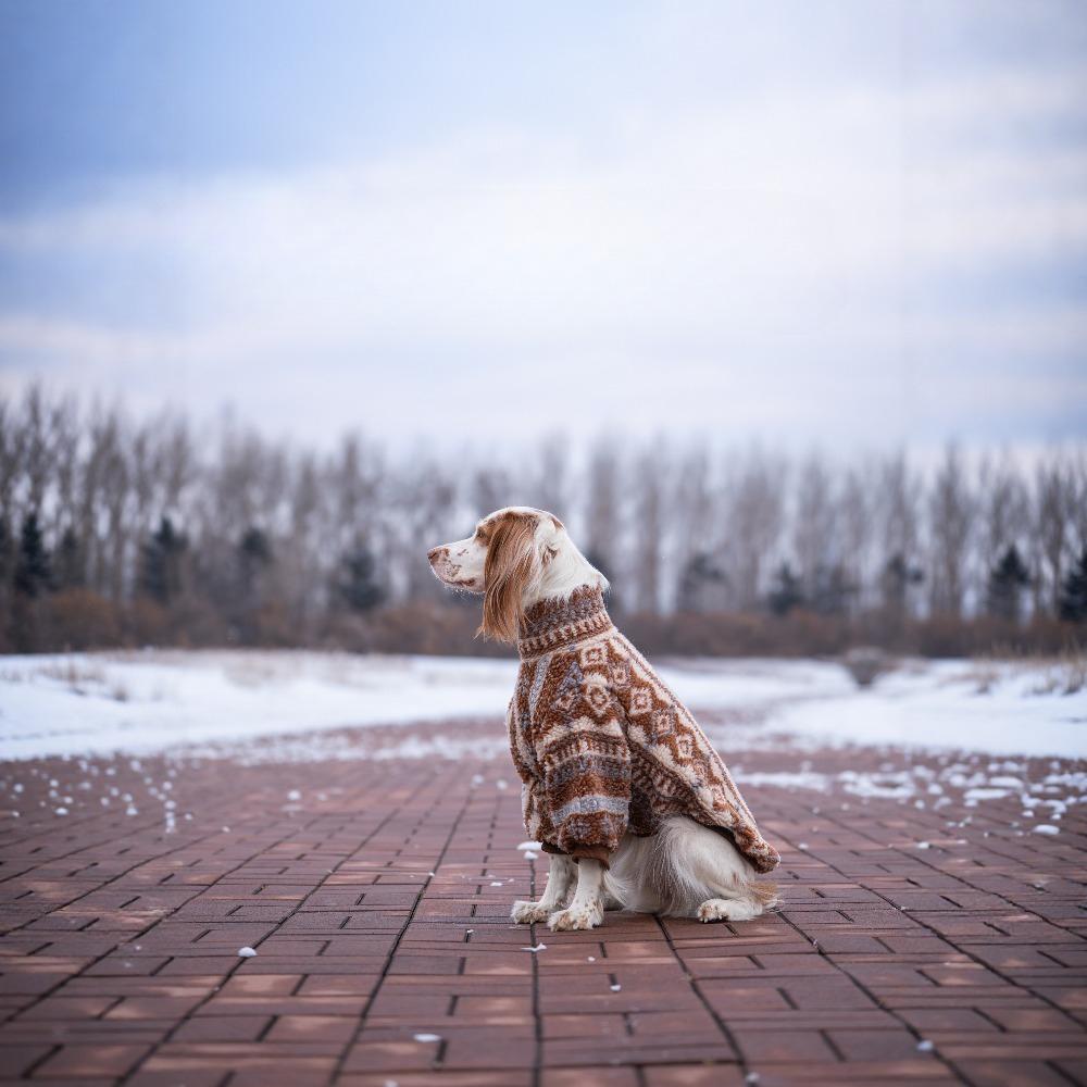 Classic Knit Turtleneck Cold Weather Dog Sweaters, Soft Plaid Pullover Knitwear Stretchy Pet Winter Warm Clothes(Rhombus)