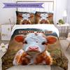3PC Custom Name Baby Cow Adventure Bedding Set Printed Bedding Set Duvet Cover Closure Includes 1 Duvet Cover & 2 Pillowcases for All Seasons Bedroom
