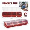 Plastic Screw Organizer Box With 4 Compartments Portable Tool Parts Storage Bin With Lid For Hardware Small Parts Display