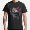 0926 Ninja Katze Geschenk T-Shirt Geschenk T-Shirt für Katzenliebhaber 100% Baumwolle T-Shirt Kurzarm Grafik clo
