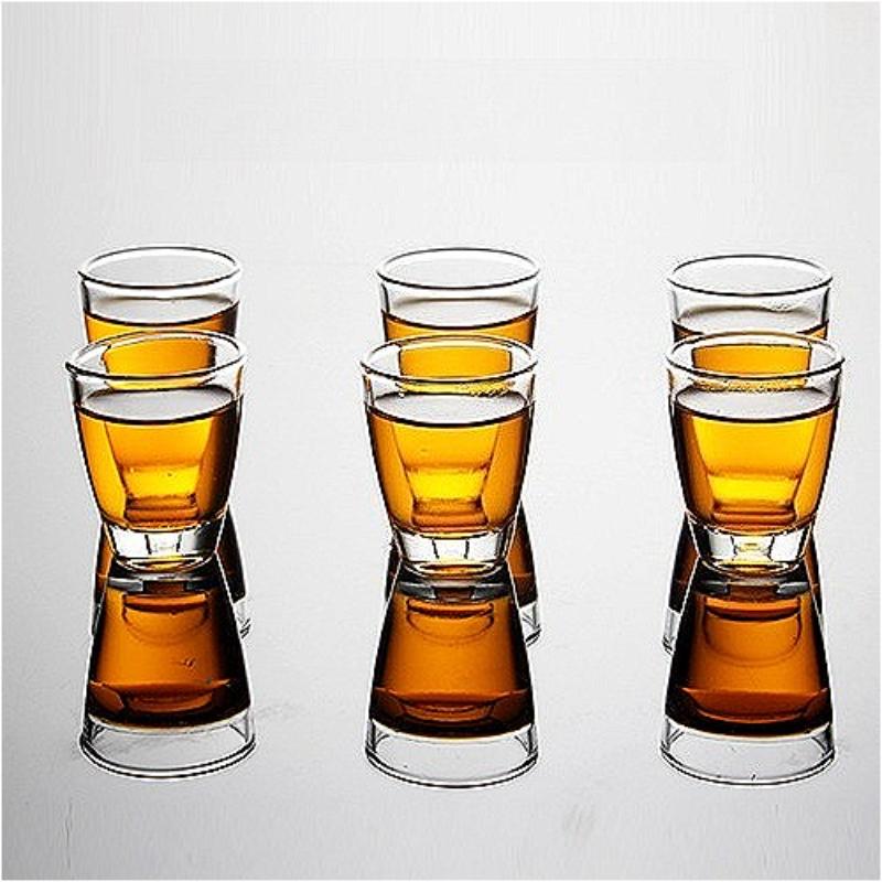6pcs Sets Thick Bottom Glass Cup Household Baijiu Goblet Shot Glass High End Small Wine Glass Classic Wine Utensils Drinkware