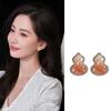 Silver needle zircon crystal gourd stud earrings light luxury high-end earrings simple daily versatile new Chinese earrings wholesale