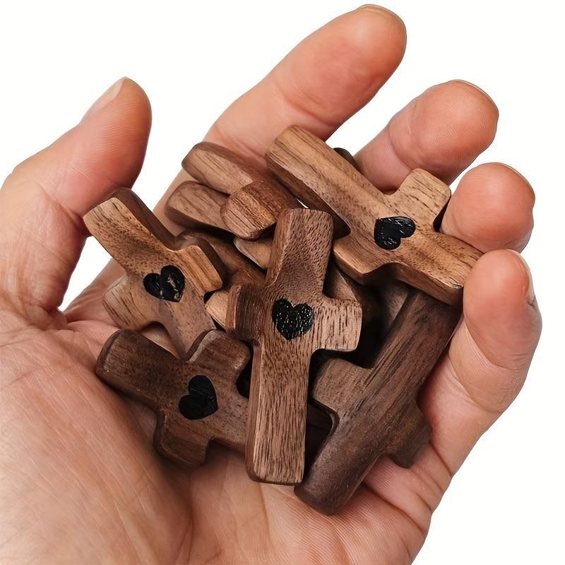 Handheld Olive Wood Clinging Cross From Elegant Wooden Cross Decor - Versatile Spiritual Symbol for Home & Office, Perfect Gift