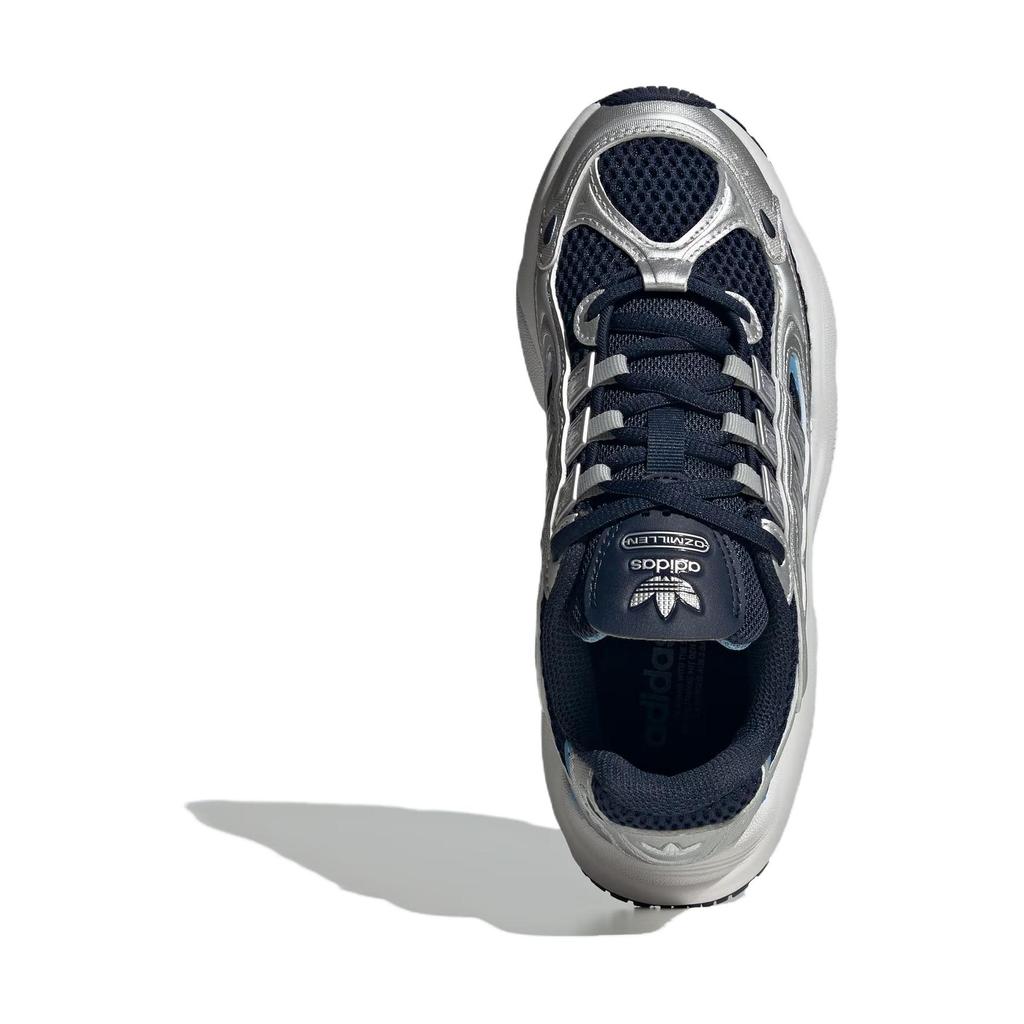 Adidas Originals Ozmillen Trendy Versatile Slip-Resistant Durable Low-Top Casual Shoes Kids Casual Shoes Silver Blue IG4274