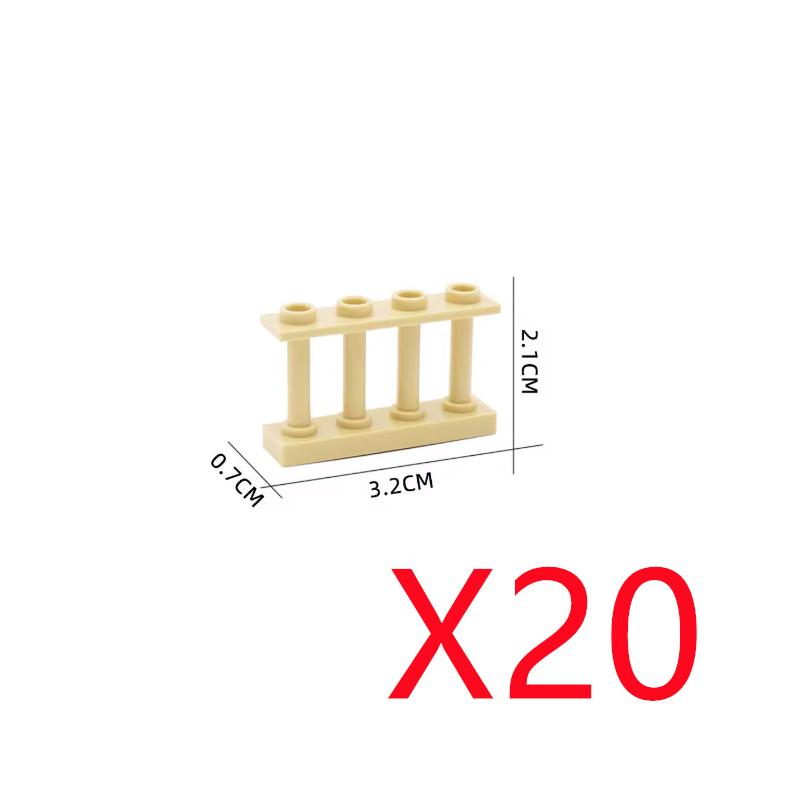 MOC City Architecture Building Blocks Basic Accessories Fences Stairs Houses Gardens Tree Trunks Bricks Compatible Toy Gift X031