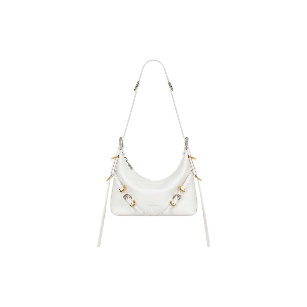 Givenchy Voyou Embossed Cow Leather Portable Crossbody Bag, Shoulder Bag Women's Ivory White BB50THB1Q7-105