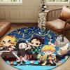 Happy Birthday Celebration Demon Round Mat, Anti-slip Circle Carpet Chair Rug For livingroom,Bedroom, Doormat Home Decor Gift Christmas Gifts