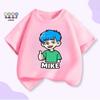 Unisex Kids Cartoon Print Cotton T-Shirt, Short Sleeve, Summer Trendy Top