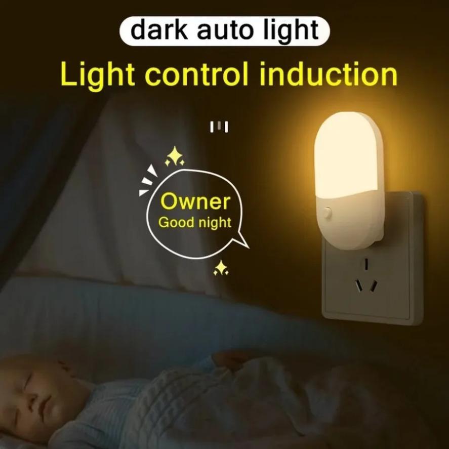 EU/US-Stecker LED-Nachtlicht Sensorbeleuchtung Mini-Nachtlicht Lampe Für Kinderzimmer Schlafzimmerleuchten Weihnachtsstecker Nachtlampe
