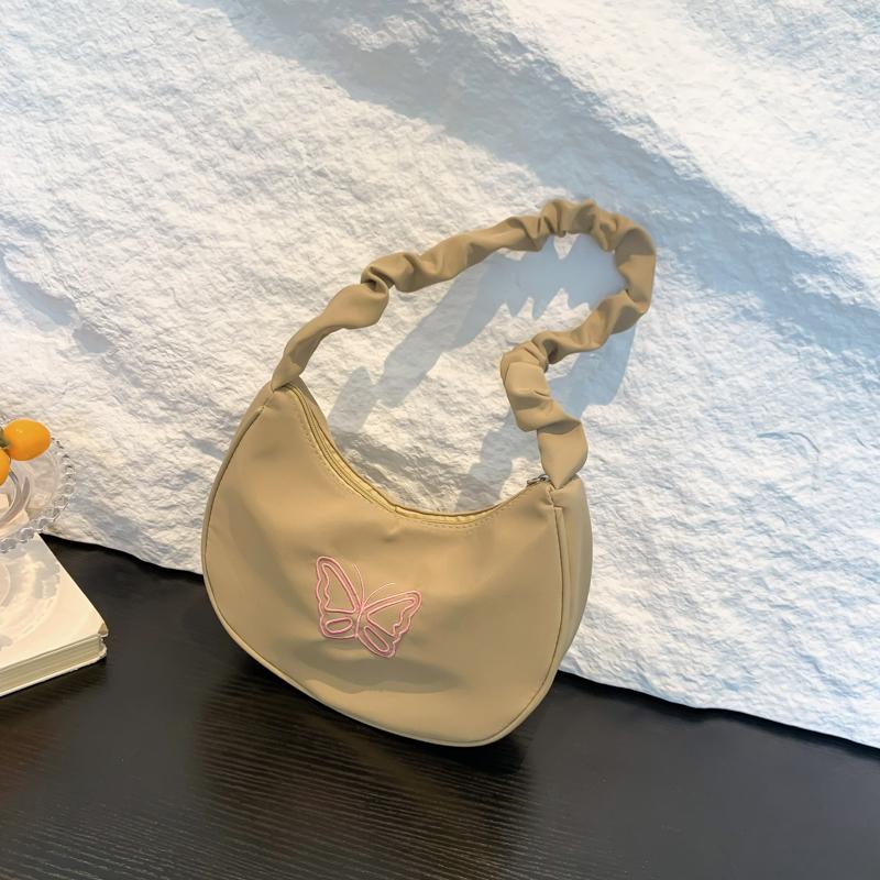Stylish Shoulder Bag for Women Lightweight polyester Embroidered Butterfly Large Capacity for Daily Use Shopping handbag