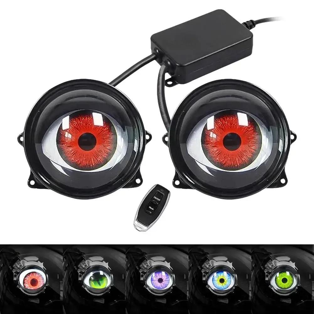 Dynamic Car Demon Eye Red Eye 3 Inch Devil Eyes Lens Lights For 12v Retrofit Kits Headlight Assembly Auto Accessories Kit
