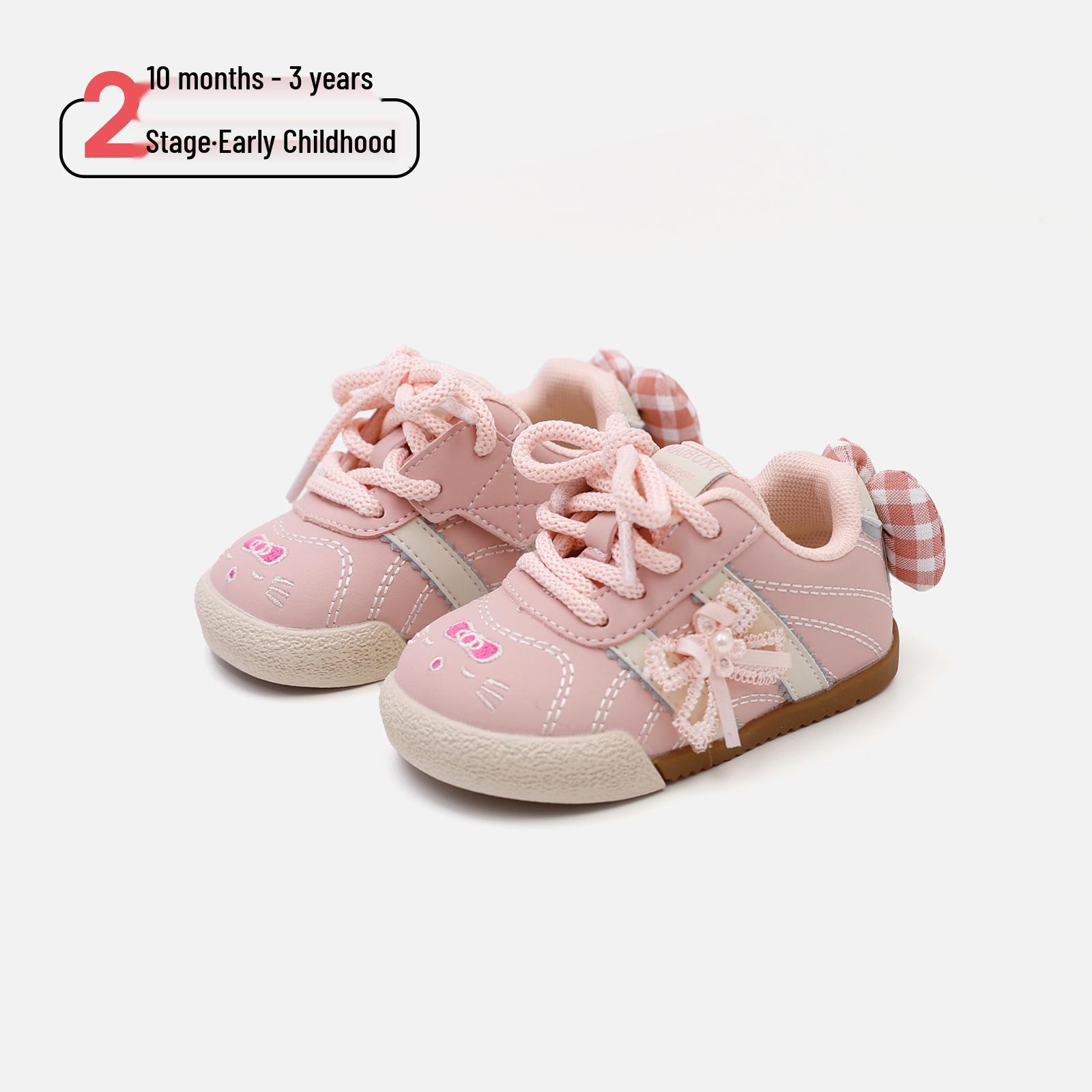 

2026 Spring Anti-Slip Soft Sole Baby Girl Walker Shoes - Fashionable Casual Footwear Size 17 / Insole 13.0cm рожевий