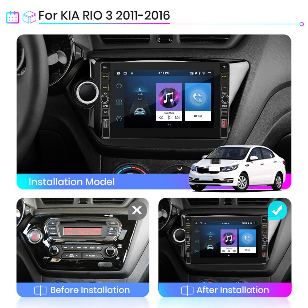 8 Inch 2Din Android WiFi Car Radio Multimedia Player GPS Navigation for KIA RIO 3 2011-2016 With Button Knob Stereo 1+32GB