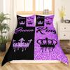 Capa de edredom moderna King Crown Twin Preto Rosa Conjunto de cama Mulheres Adultos Casal Edredom Capa Meninas Dia dos Namorados Capa de edredom