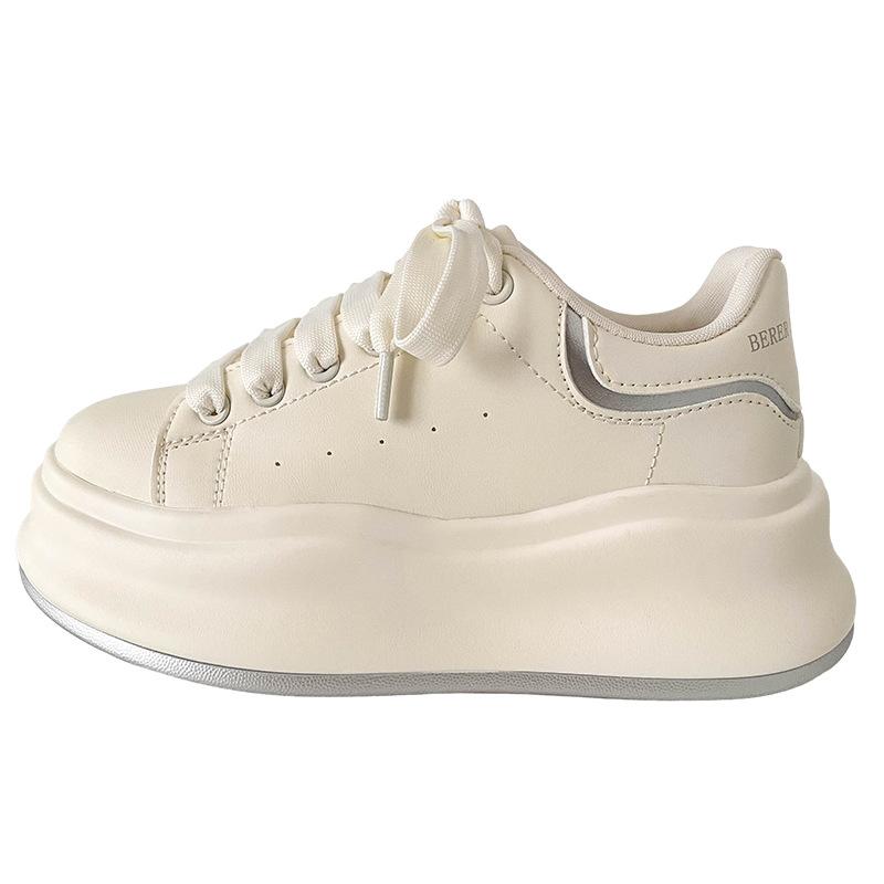 

LZ6077 latex insole/platform white shoes women s shoes 2025 new leather board shoes bread shoes versatile and lightweight 40